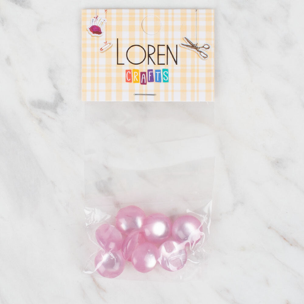 Loren Crafts 8'li Pembe Düğme - 39
